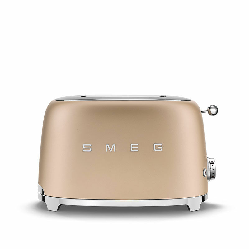 Tostadora Smeg TSF01CHMEU – Oro mate, Ranuras extraanchas, 6 niveles de tostado