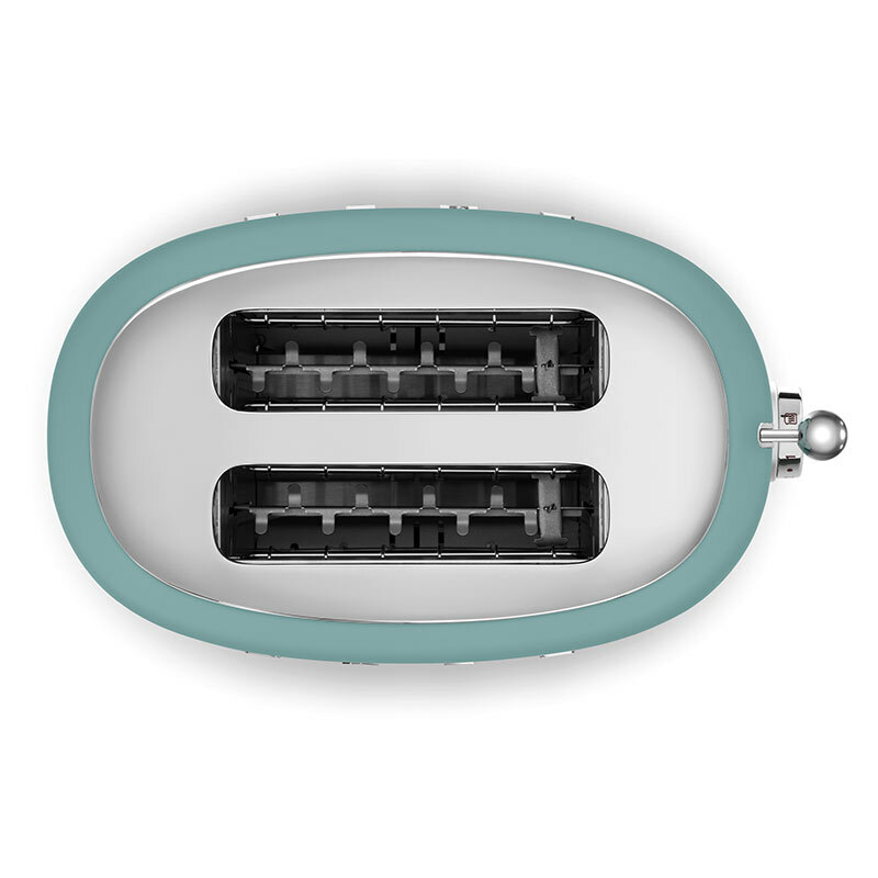 Tostadora Smeg TSF01EGMEU – Verde esmeralda, 2 ranuras extra anchas, 6 niveles