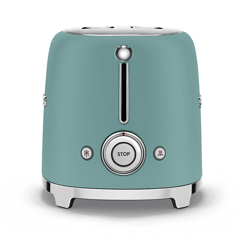 Tostadora Smeg TSF01EGMEU – Verde esmeralda, 2 ranuras extra anchas, 6 niveles