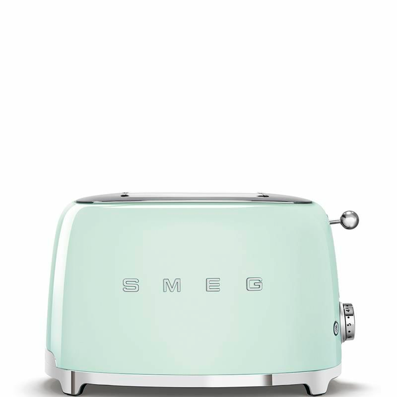 Tostadora Smeg TSF01PGEU – Verde pastel 50's, 2 ranuras extra anchas, 6 niveles