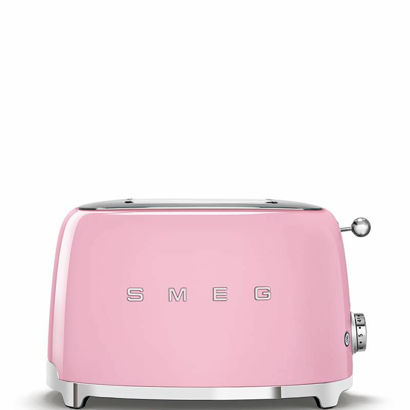 Tostadora Smeg TSF01PKEU – Retro 50s, Rosa, 2 ranuras extra anchas