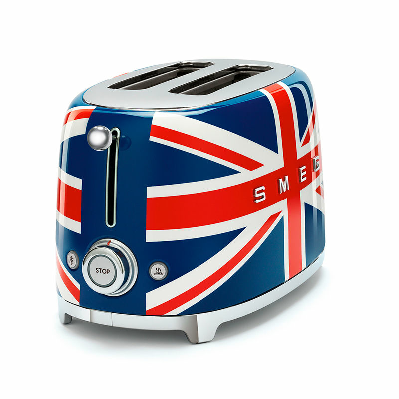 Tostadora Smeg TSF01UJEU – Union Jack, 2 ranuras extra anchas, 6 niveles de tostado