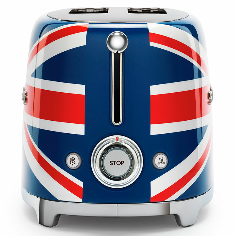 Tostadora Smeg TSF01UJEU – Union Jack, 2 ranuras extra anchas, 6 niveles de tostado