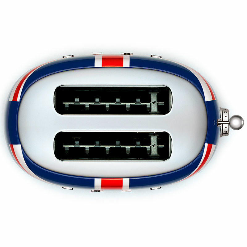 Tostadora Smeg TSF01UJEU – Union Jack, 2 ranuras extra anchas, 6 niveles de tostado