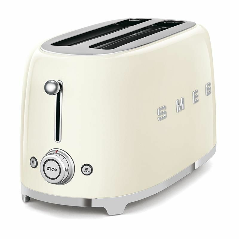 Tostadora Smeg TSF02CREU – Crema, 4 rebanadas extraanchas, 1500 W