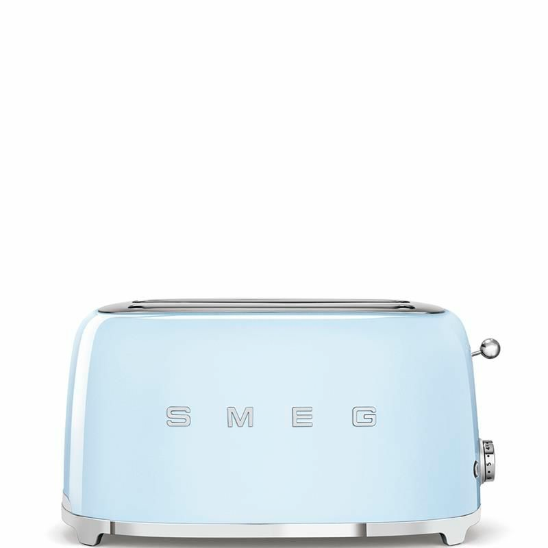 Tostadora Smeg TSF02PBEU – Ranuras extra anchas 36 mm, 1500 W, Azul retro