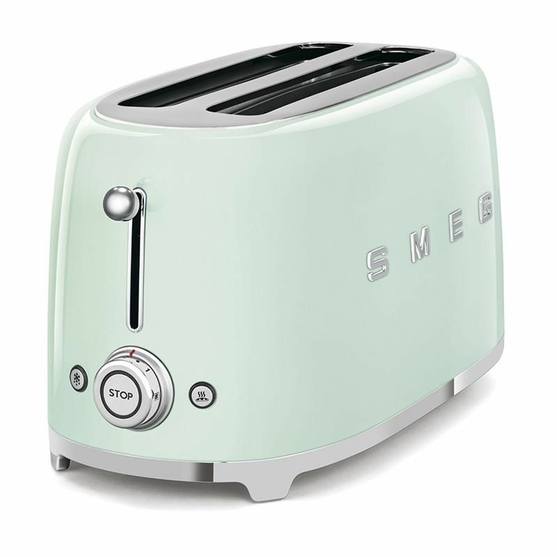 Tostadora Smeg TSF02PGEU – Verde pastel, Ranuras extra anchas, 6 niveles