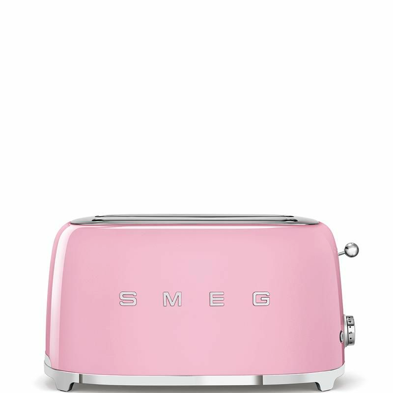 Tostadora Smeg TSF02PKEU – Rosa 50's, 2 ranuras largas, 1500 W