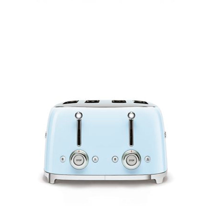 Tostadora Smeg TSF03PBEU – Azul pastel, 4 ranuras extra anchas, 2000 W