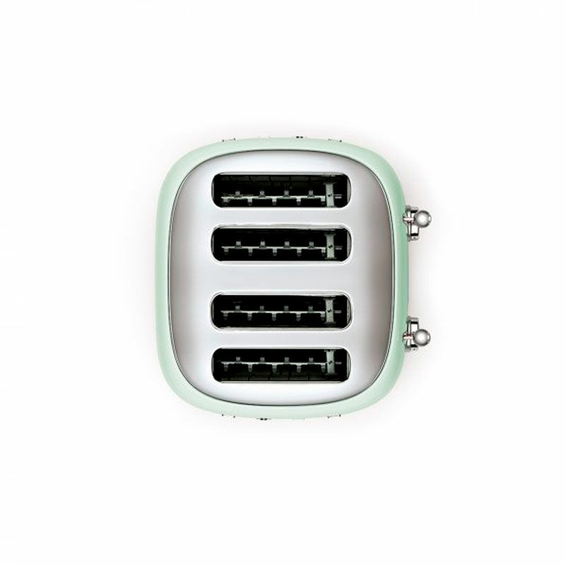 Tostadora Smeg TSF03PGEU – Verde pastel, 4 ranuras extra anchas, 2000 W