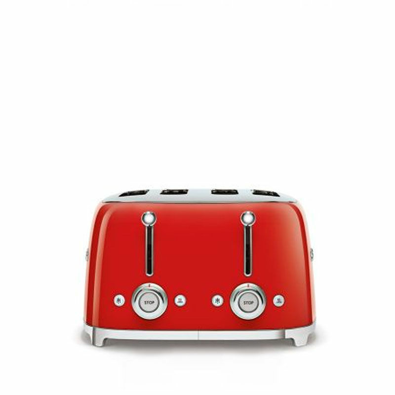 Tostadora Smeg TSF03RDEU – Rojo 50's, 4 ranuras extraanchas, 6 niveles de tostado