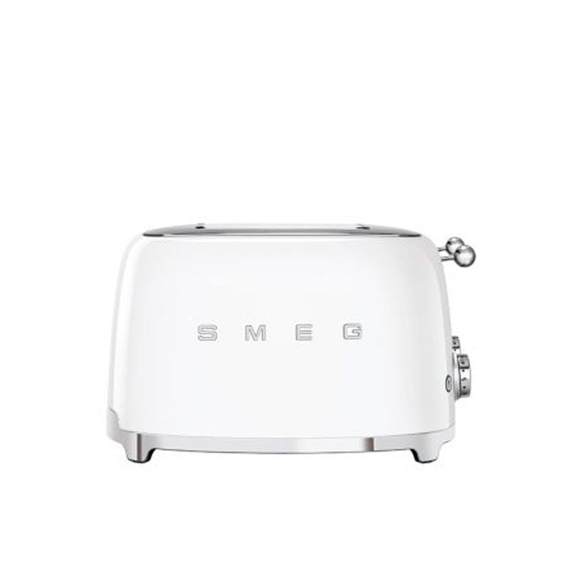 Tostadora Smeg TSF03WHEU – 4 ranuras extra anchas, 2000 W, diseño 50's blanco