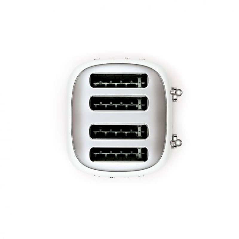 Tostadora Smeg TSF03WHEU – 4 ranuras extra anchas, 2000 W, diseño 50's blanco