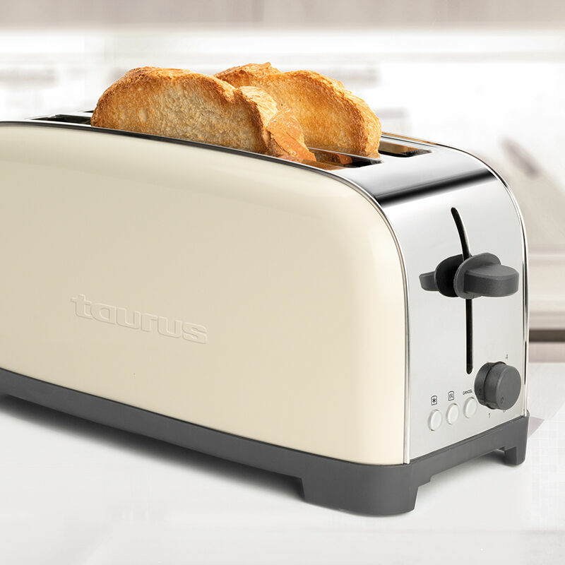 Tostadora Taurus VINTAGE CREAM – 2 ranuras extra largas, 1500 W, 7 niveles