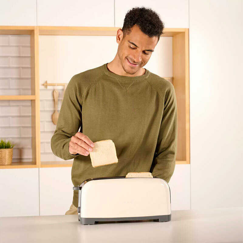 Tostadora Taurus VINTAGE SINGLE – Retro crema, Ranura extra larga, 6 niveles