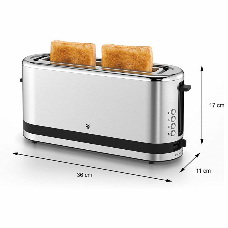 Tostadora 1 ranura WMF KITCHENminis 1 Slice – Cromargan inox, 7 niveles, Recalentar y descongelar