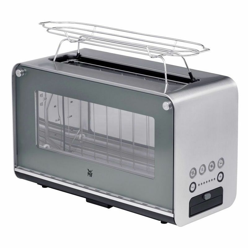 Tostadora WMF Lono Glass – Ranura larga, 7 niveles, Cromargan Inox