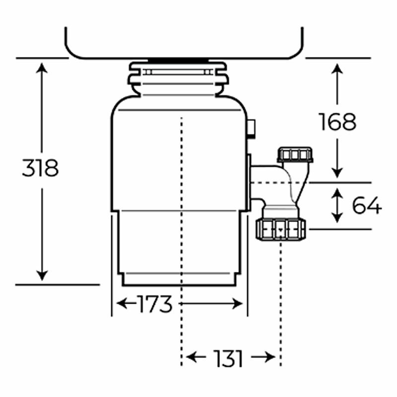 Triturador para fregadero Teka TR 550 – Bajo encimera, 0,55 CV (380 W), Acero inoxidable