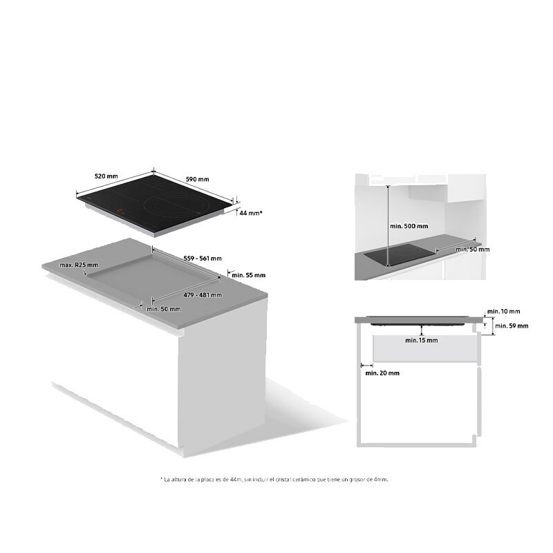 Placa de inducción Samsung NZ63C4036GK/U1 – 60 cm, Zona 32 cm, Wi‑Fi SmartThings