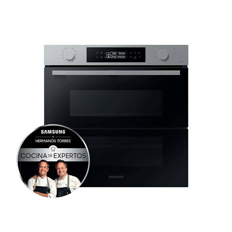 Horno integrable Samsung NV7B4530ZAS/U1 – 76 L, Dual Cook Flex, Limpieza pirolítica