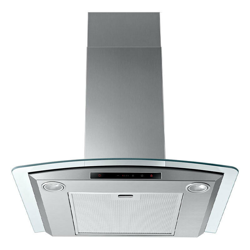 Campana extractora de pared Samsung NK24C5070DS/UR – 60 cm, 558 m³/h, Inox y vidrio curvo