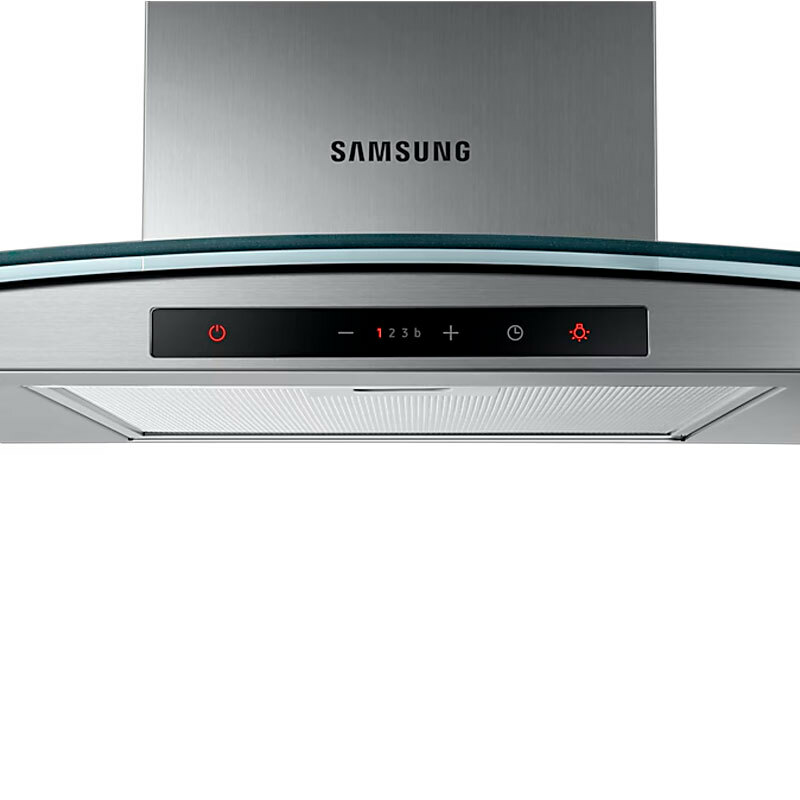 Campana extractora de pared Samsung NK24C5070DS/UR – 60 cm, 558 m³/h, Inox y vidrio curvo