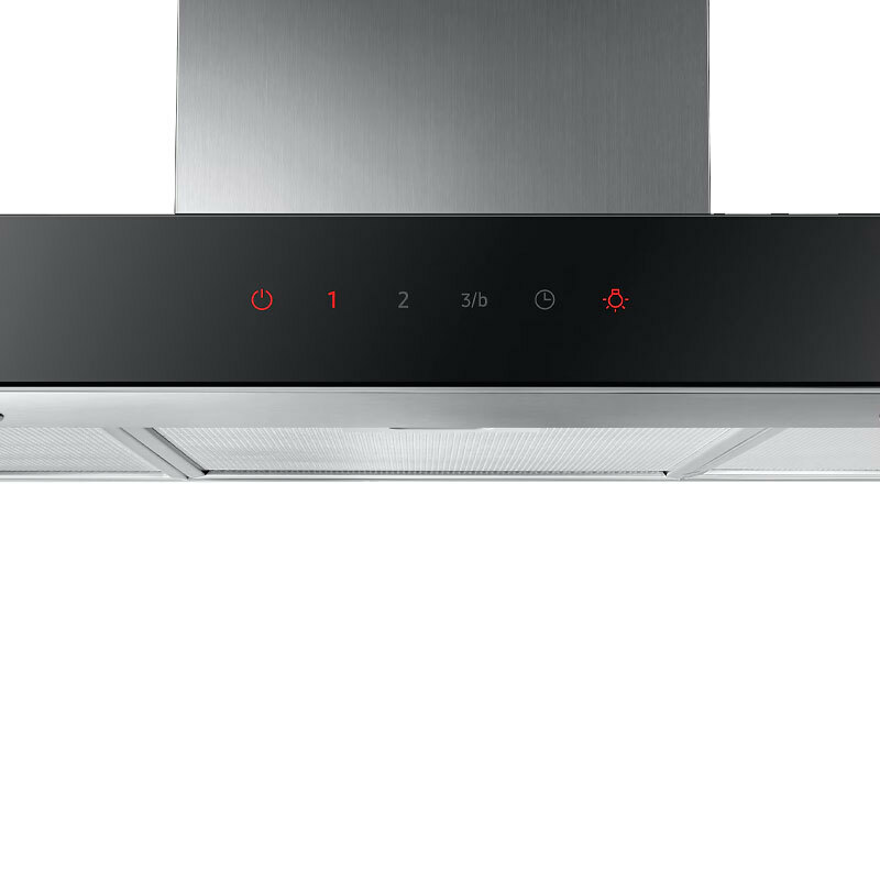 Campana extractora decorativa Samsung NK36C5070US/UR – 90 cm, 531 m³/h, Acero y cristal