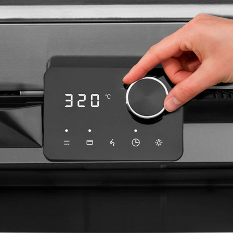 Barbacoa eléctrica de sobremesa WMF Profi Plus Urban Master – 3.000 W, Horno integrado, Acabado Cromargan