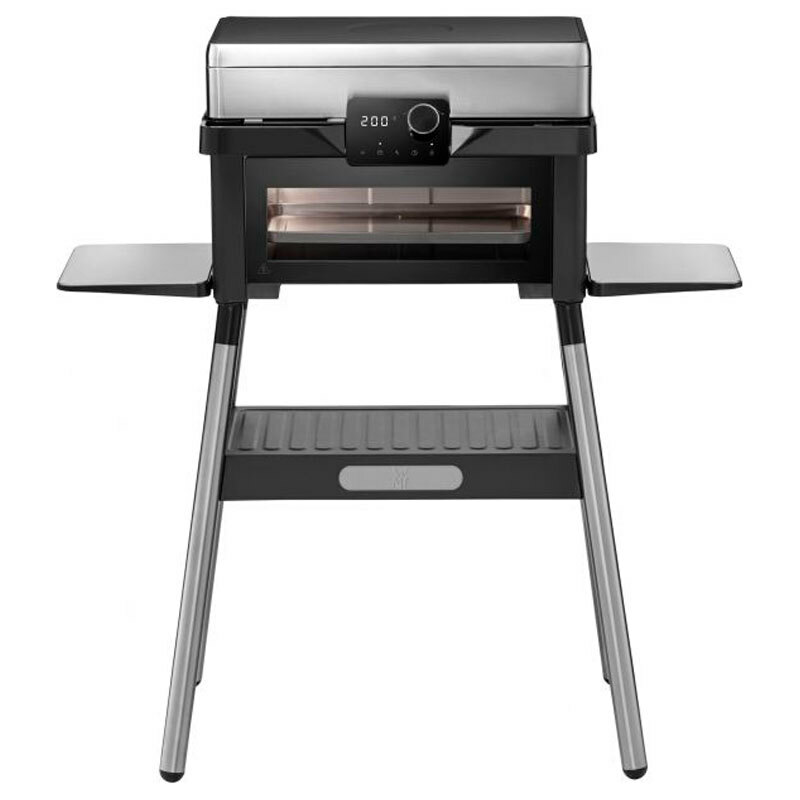 Barbacoa eléctrica de sobremesa WMF Profi Plus Urban Master – 3.000 W, Horno integrado, Acabado Cromargan