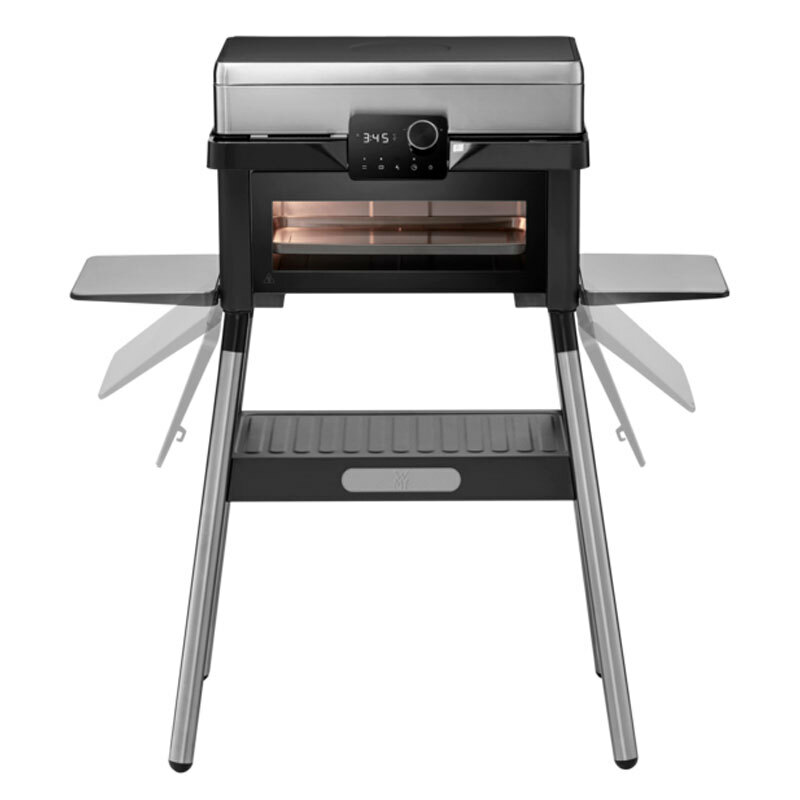 Barbacoa eléctrica de sobremesa WMF Profi Plus Urban Master – 3.000 W, Horno integrado, Acabado Cromargan