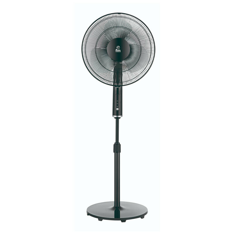 Ventilador de pie FM Calefacción P-420 BLACK – 40 W, aspas 40 cm, mando a distancia