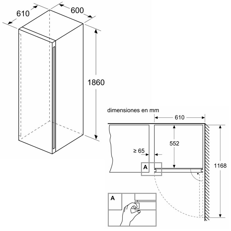 Vinoteca Bosch KWK36ABGA – 199 botellas, Doble zona 7–19 °C, Puerta con filtro UV