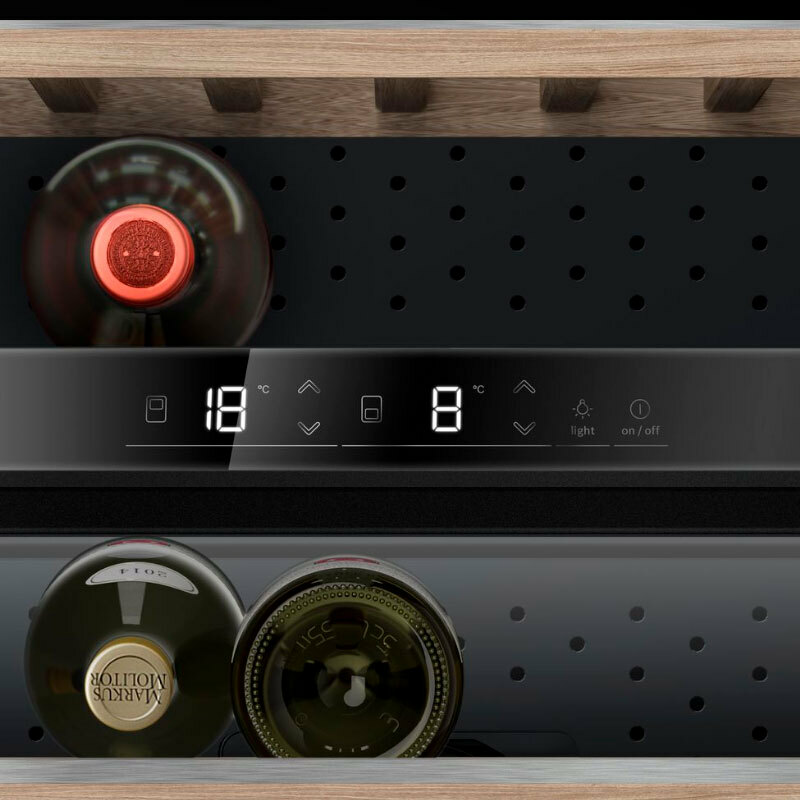Vinoteca Bosch KWK36ABGA – 199 botellas, Doble zona 7–19 °C, Puerta con filtro UV