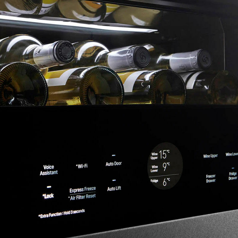 Vinoteca LG SIGNATURE LSR200W – 65 botellas, 3 zonas, Filtro UV