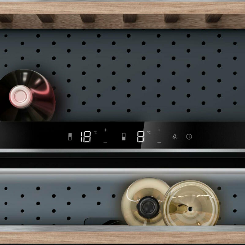 Vinoteca Siemens KW36KATGA – 199 botellas, 2 zonas 7-19 °C, puerta cristal UV