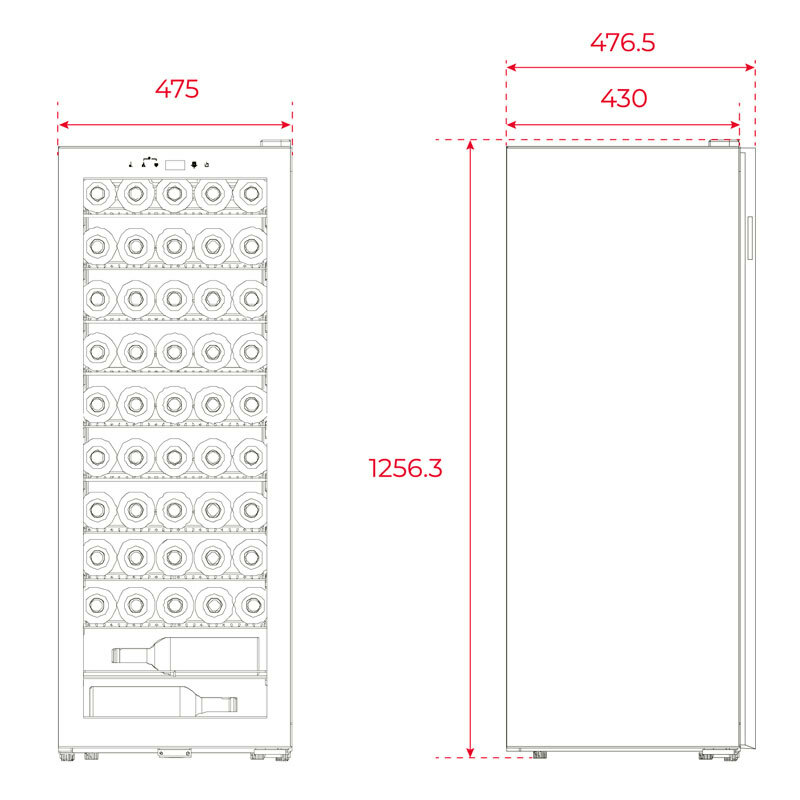 Vinoteca independiente Teka Sommelier RVF 10051 GBK – 51 botellas, control táctil, protección UV