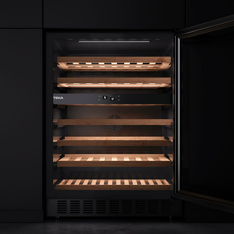 Vinoteca Teka RVU 20046 – 46 botellas, Protección UV, No Frost