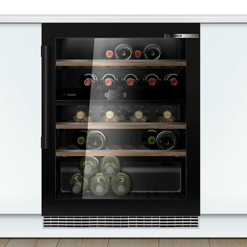 Vinoteca integrable Bosch KUW21AHG0 – 44 botellas, 2 zonas 5-20 °C, puerta cristal UV