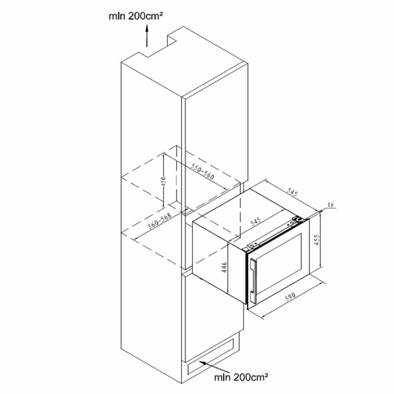 Vinoteca integrable Cata VI 54024 X – 28 botellas, 5–20 °C, No Frost