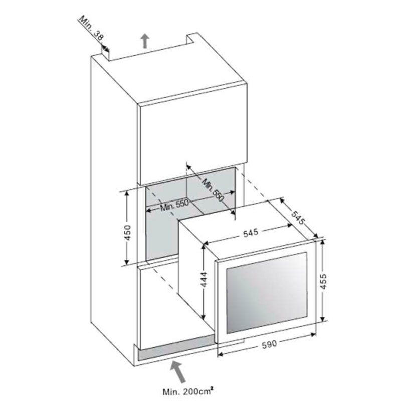 Vinoteca integrable Fagor 3WCI4540N – 24 botellas, 5–20 °C, Filtro UV