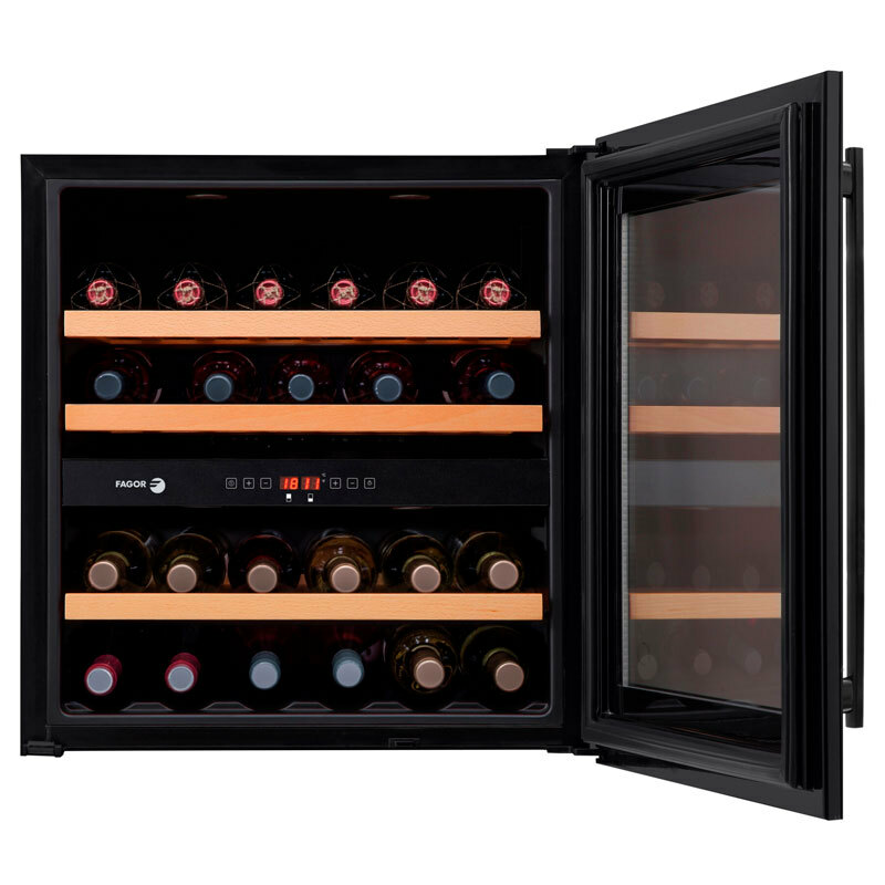 Vinoteca integrable Fagor 3WCI6040N – 34 botellas, 2 zonas 5–20 °C, No Frost