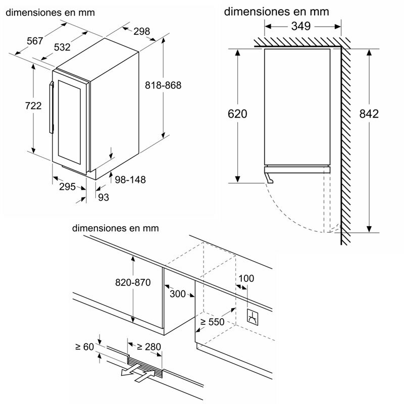 Vinoteca integrable Siemens KU20WVHF0 – 21 botellas, 5–20 °C, puerta con filtro UV