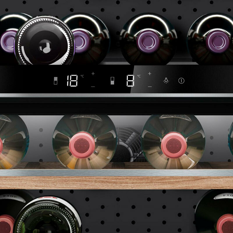 Vinoteca integrable Siemens KU21WAHG0 – 44 botellas, 2 zonas (5-20 °C), puerta cristal con filtro UV