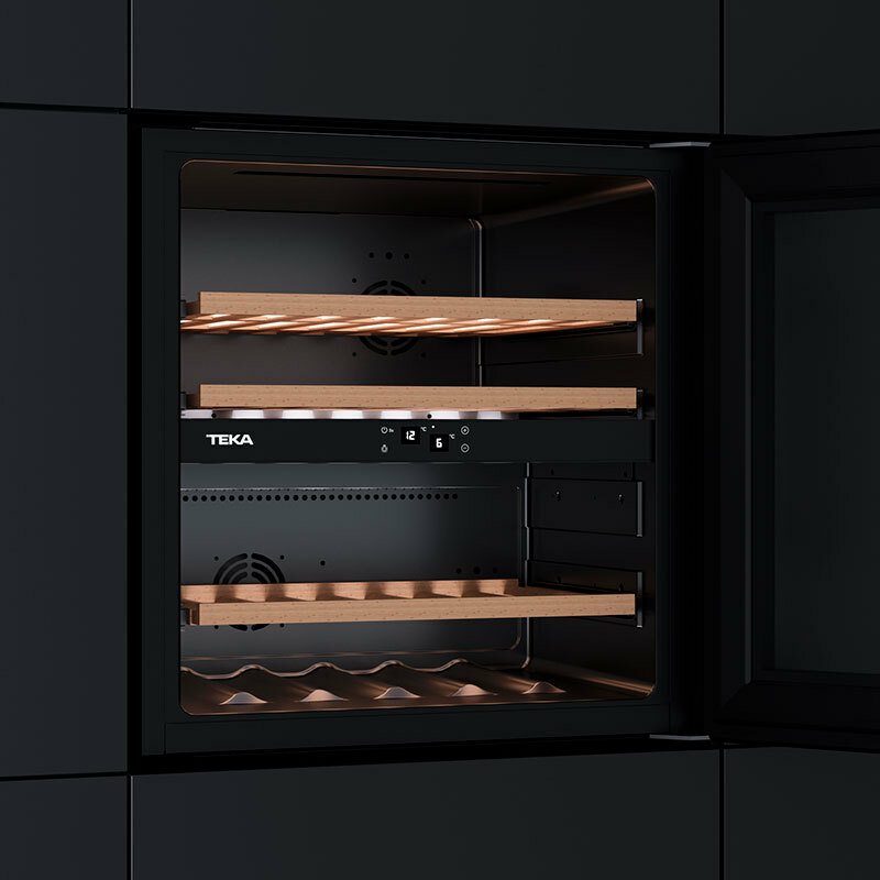 Vinoteca integrable Teka RVI 20041 GBK – 41 botellas, 3 zonas, protección UV