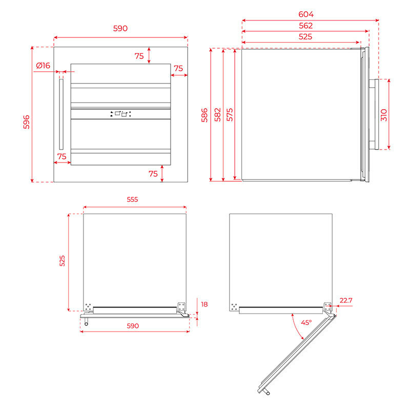 Vinoteca integrable Teka RVI 20041 GBK – 41 botellas, 3 zonas, protección UV