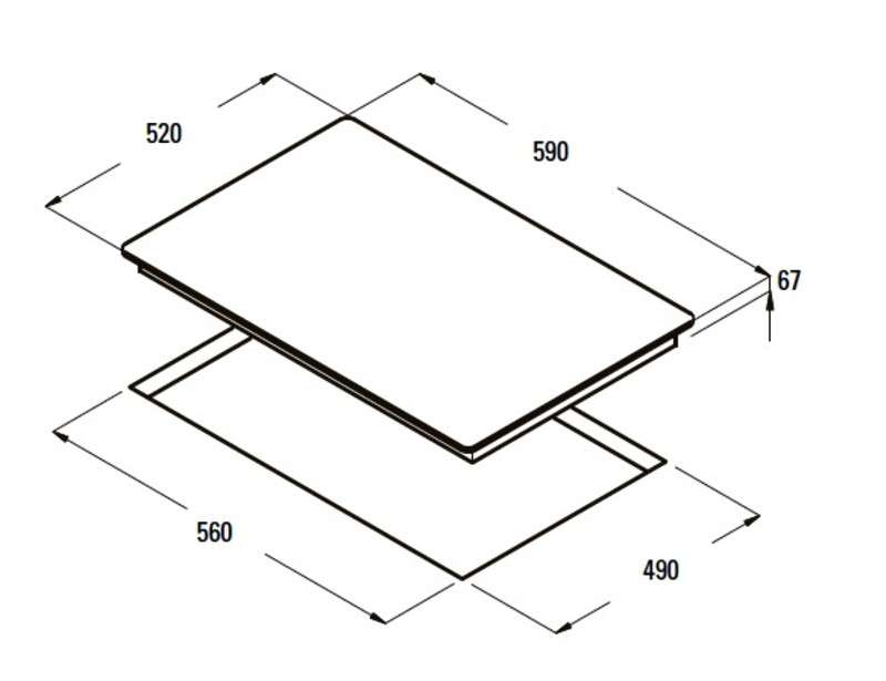 Placa vitrocerámica Cata 604 HVI – 4 zonas, 6.000 W, 59 cm