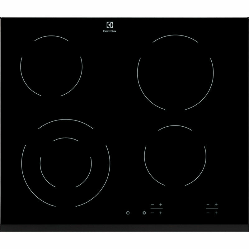 Placa vitrocerámica Electrolux EHF6241FOK – 60 cm, 4 zonas Hi‑Light, mandos táctiles 9 niveles