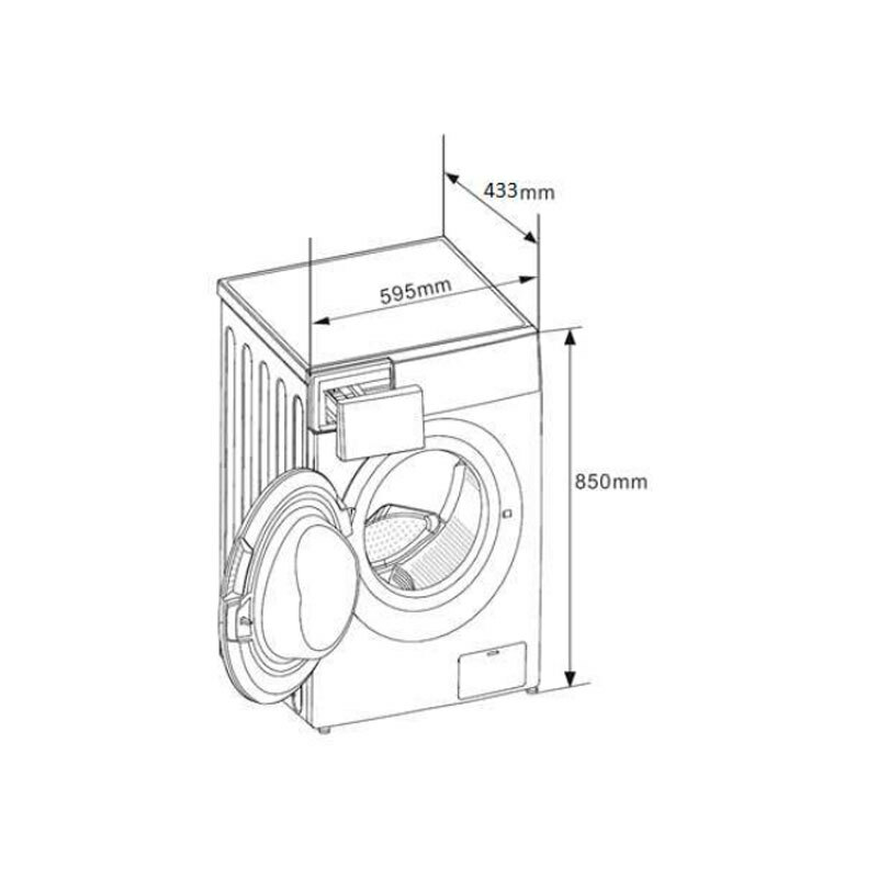 Lavadora carga frontal Midea MF100W70/1/W-ES – 7 kg, 1.200 rpm, lavado rápido 15 min