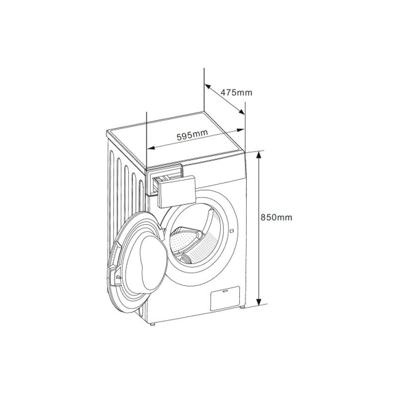 Lavadora Midea MF100W80B/1/W-ES – 8 kg, Inverter BLDC, 15 programas