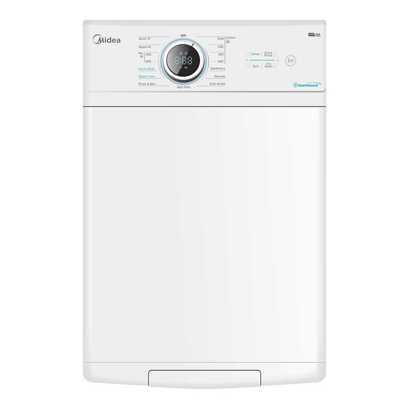Lavadora carga superior Midea MF100T80B/W-ES – 8 kg, Slim 40 cm, Motor Inverter